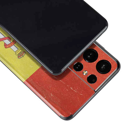 Spain Flag Distressed Galaxy S21 Ultra 5G Skin